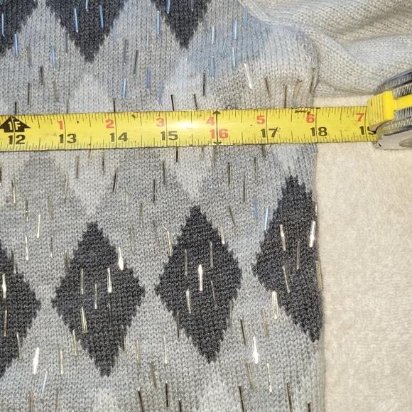 Talbots Women's Sweater Pullover Gray Multi-color‎ Wool Blend Size Lp - Picture 3 of 8